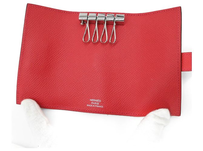 Hermès Hermes Bearn 4-Ring Keycase Red - view 7