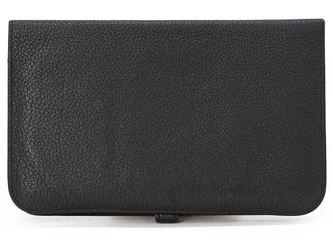 Hermès HERMES Dogon GM Duo Evercolor Leather Long Wallet Black - view 2