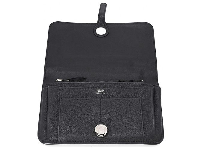 Hermès HERMES Dogon GM Duo Evercolor Leather Long Wallet Black - view 8