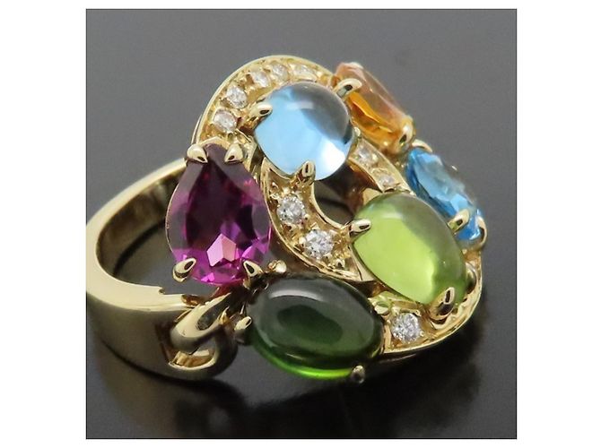 Bulgari Anello Bvlgari Astrale Cerchi Multi-Gem D'oro - vista 8