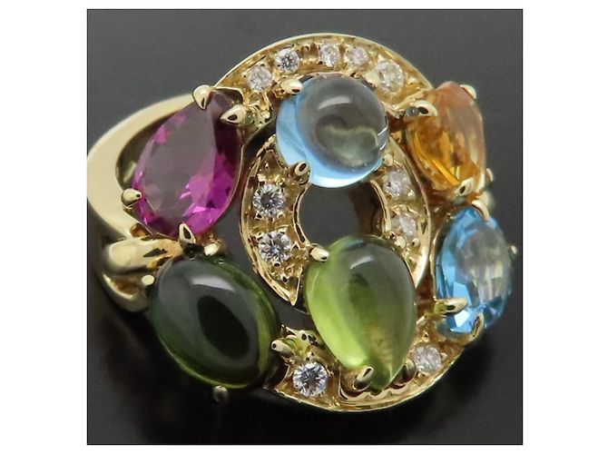 Bulgari Anello Bvlgari Astrale Cerchi Multi-Gem D'oro - vista 9