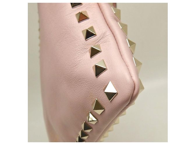 Clutch in pelle di agnello Rockstud VALENTINO Rosa - vista 11