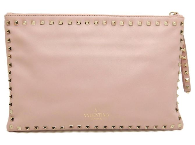 Clutch in pelle di agnello Rockstud VALENTINO Rosa - vista 2