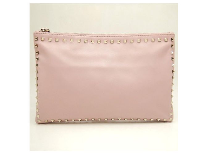 Clutch in pelle di agnello Rockstud VALENTINO Rosa - vista 4