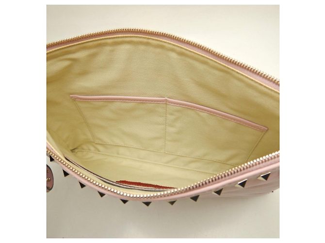 Clutch in pelle di agnello Rockstud VALENTINO Rosa - vista 5