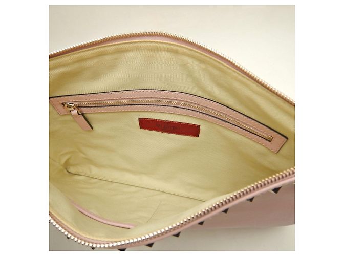 Clutch in pelle di agnello Rockstud VALENTINO Rosa - vista 6