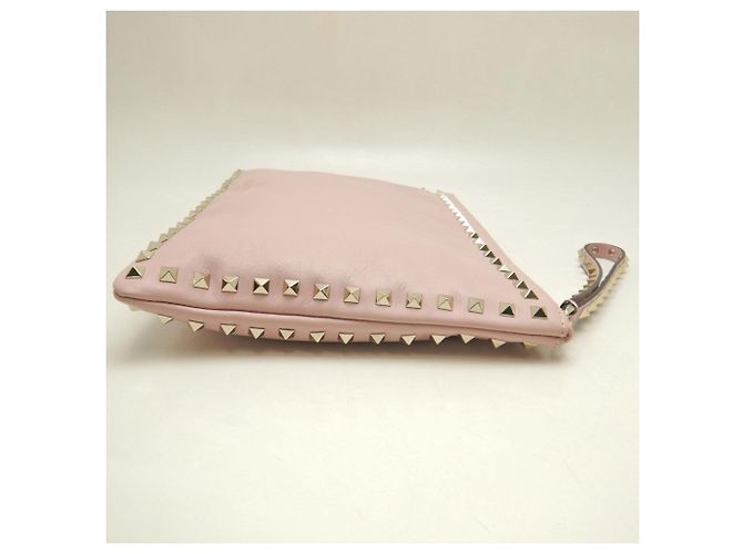Clutch in pelle di agnello Rockstud VALENTINO Rosa - vista 7
