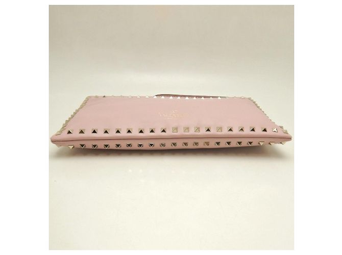 Clutch in pelle di agnello Rockstud VALENTINO Rosa - vista 8