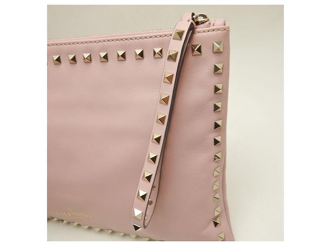 Clutch in pelle di agnello Rockstud VALENTINO Rosa - vista 9
