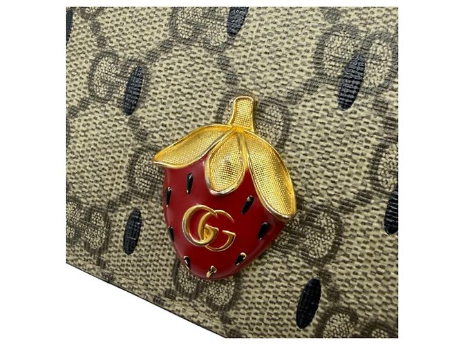 Billetera Compacta GG Stream de Gucci Negro Roja Beige - vista 6