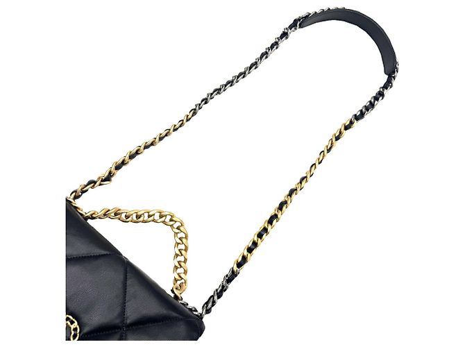 Borsa Chanel 19 in agnello nero - vista 10