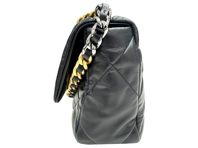 Borsa Chanel 19 in agnello nero - vista 4