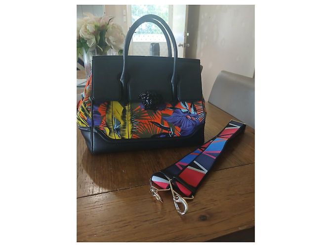 Borsa a mano Gianni Versace in pelle nera arancione gialla viola Multicolore - vista 2