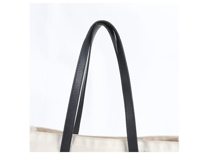 Jimmy Choo Leder-Canvas-Shopper Schwarz Aus weiß - Ansicht 2