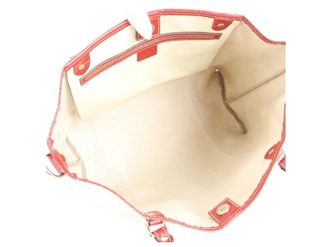 Gucci GG Supreme Tattoo Heart Tote Bag Red Eggshell - view 7