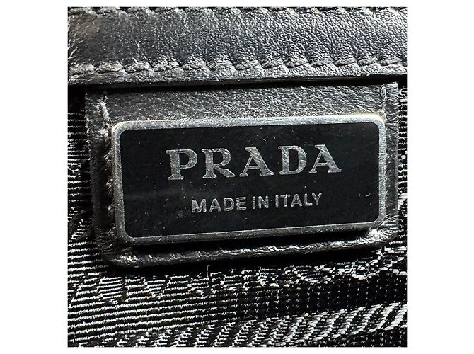 Borsa a spalla in pelle blu Prada - vista 12