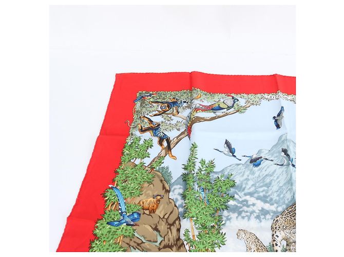Silk In Bufanda de seda Sichuan Carre 90 de Hermès Roja - vista 2