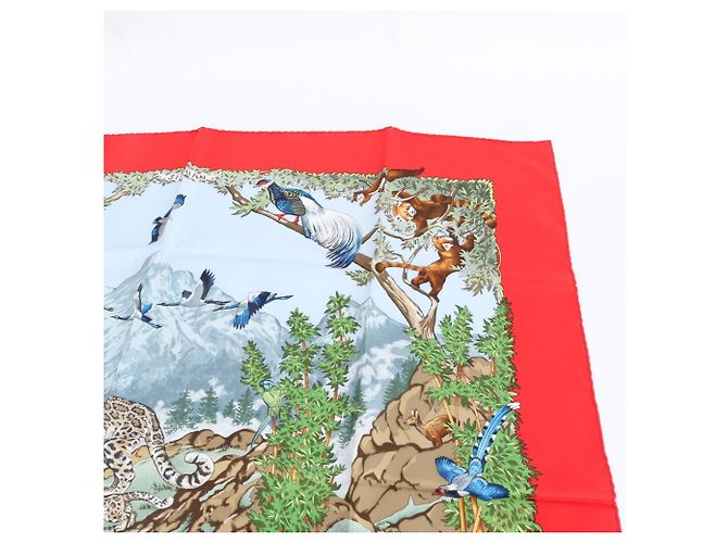 Silk In Bufanda de seda Sichuan Carre 90 de Hermès Roja - vista 3
