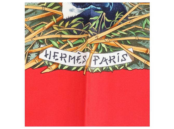 Silk In Bufanda de seda Sichuan Carre 90 de Hermès Roja - vista 6