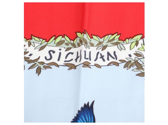 Silk In Bufanda de seda Sichuan Carre 90 de Hermès Roja - vista 7