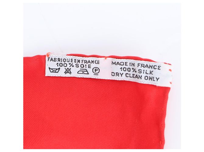 Silk In Bufanda de seda Sichuan Carre 90 de Hermès Roja - vista 8