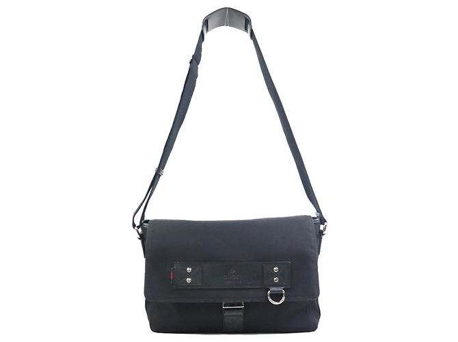 Borsa a Spalla in Nylon e Pelle Nera da Uomo Gucci Nero - vista 17