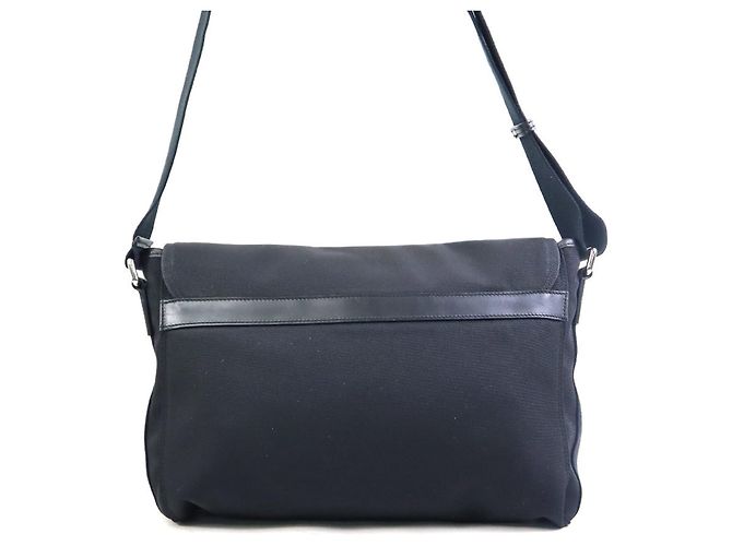 Borsa a Spalla in Nylon e Pelle Nera da Uomo Gucci Nero - vista 3