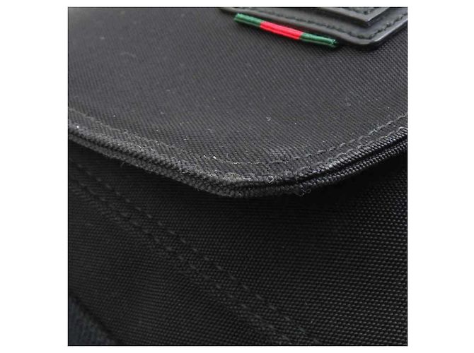 Borsa a Spalla in Nylon e Pelle Nera da Uomo Gucci Nero - vista 7