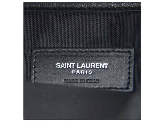 Zaino in Tela e Pelle Saint Laurent Nero Cachi - vista 14