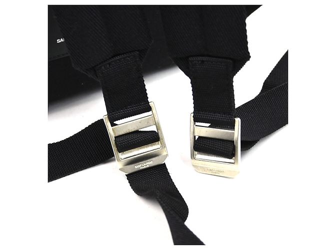 Zaino in Tela e Pelle Saint Laurent Nero Cachi - vista 9