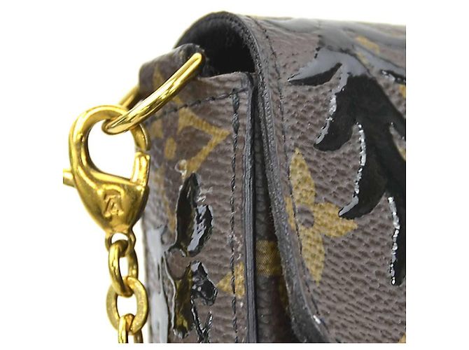 Pochette Felicie Monogram Blossom di Louis Vuitton Marrone Nero Monogramma - vista 13