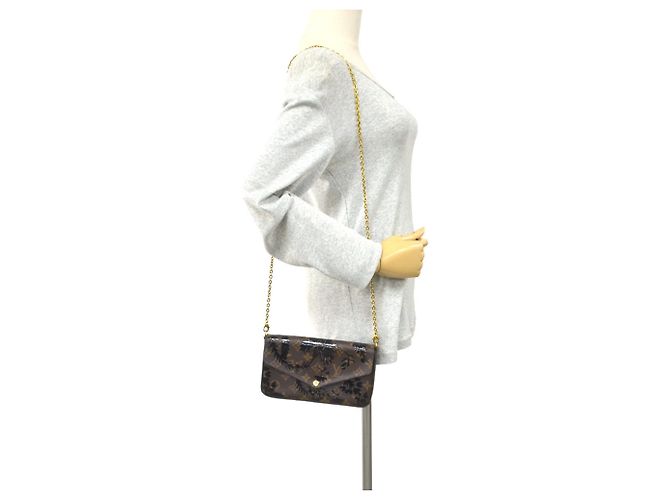Pochette Felicie Monogram Blossom di Louis Vuitton Marrone Nero Monogramma - vista 19
