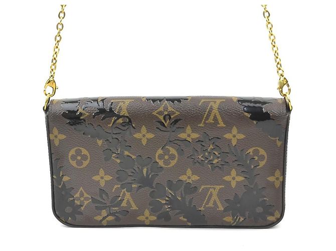 Pochette Felicie Monogram Blossom di Louis Vuitton Marrone Nero Monogramma - vista 3