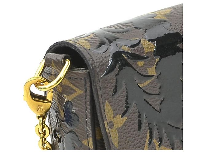 Pochette Felicie Monogram Blossom di Louis Vuitton Marrone Nero Monogramma - vista 9