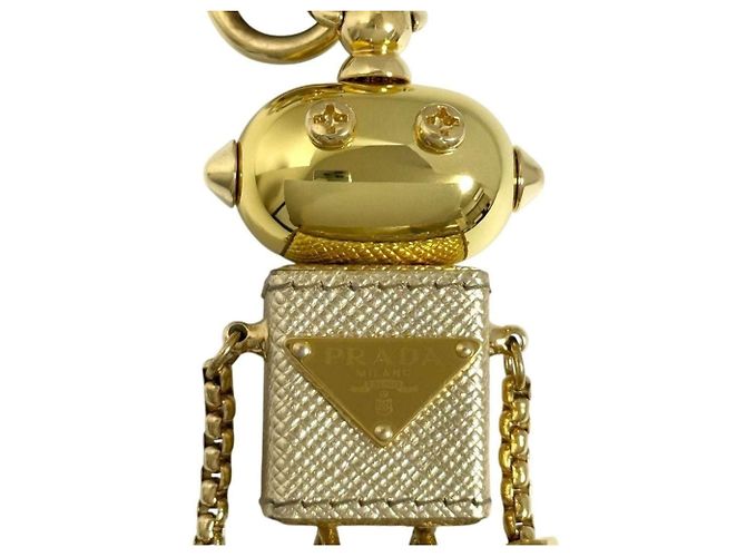 Portachiavi Robot Prada in metallo e pelle Saffiano - vista 2