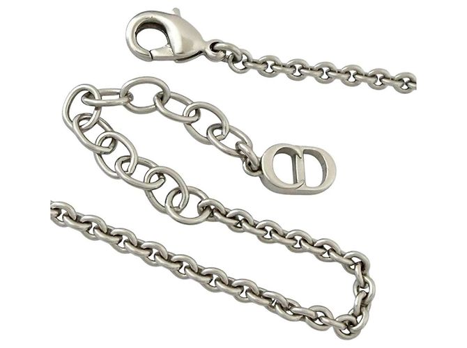 Collana Pendente Oblique Circle da Uomo Christian Dior Nero Argento - vista 7