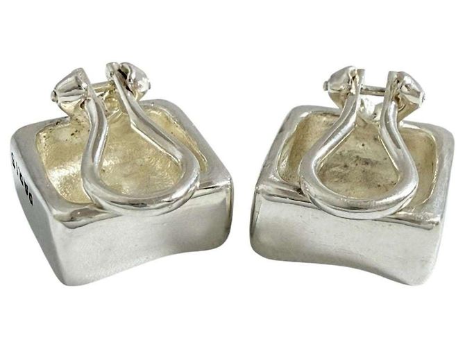 Orecchini quadrati a cubo da donna Chanel in argento - vista 5