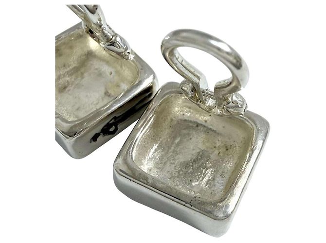 Orecchini quadrati a cubo da donna Chanel in argento - vista 6