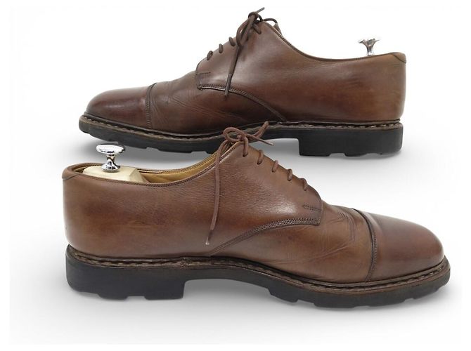 SCARPE PARABOOT AZAY GRIFF II DERBY 12 46 SUOLE IN GOMMA DI CUOIO Marrone - vista 2