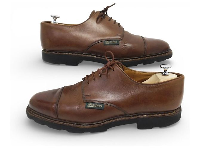 SCARPE PARABOOT AZAY GRIFF II DERBY 12 46 SUOLE IN GOMMA DI CUOIO Marrone - vista 3