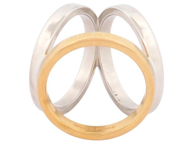 Ring Hermès ANELLO PER FULARD HERMES TRIO BICOLOR IN METAL PALLADIO E ORO - vista 2