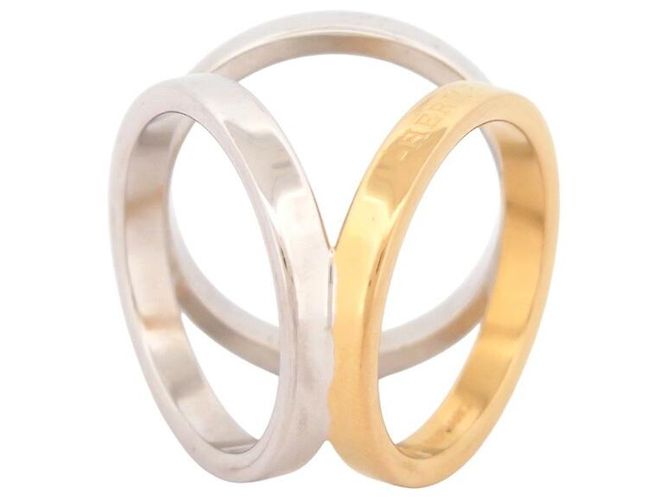 Ring Hermès ANELLO PER FULARD HERMES TRIO BICOLOR IN METAL PALLADIO E ORO - vista 3
