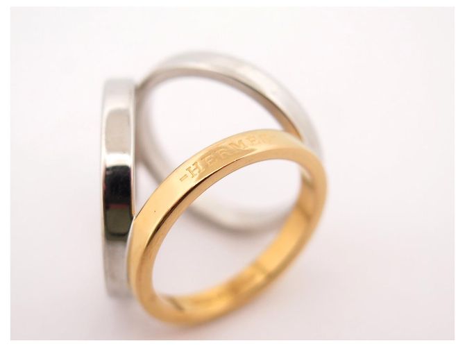Ring Hermès ANELLO PER FULARD HERMES TRIO BICOLOR IN METAL PALLADIO E ORO - vista 4