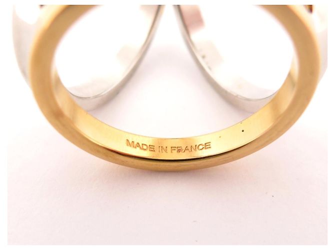 Ring Hermès ANELLO PER FULARD HERMES TRIO BICOLOR IN METAL PALLADIO E ORO - vista 5
