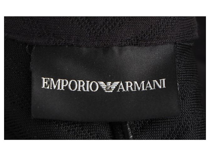 Giorgio Armani Textured Single-Breasted Blazer in Black Polyester - view 4