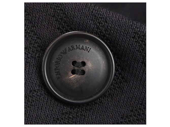 Giorgio Armani Textured Single-Breasted Blazer in Black Polyester - view 7