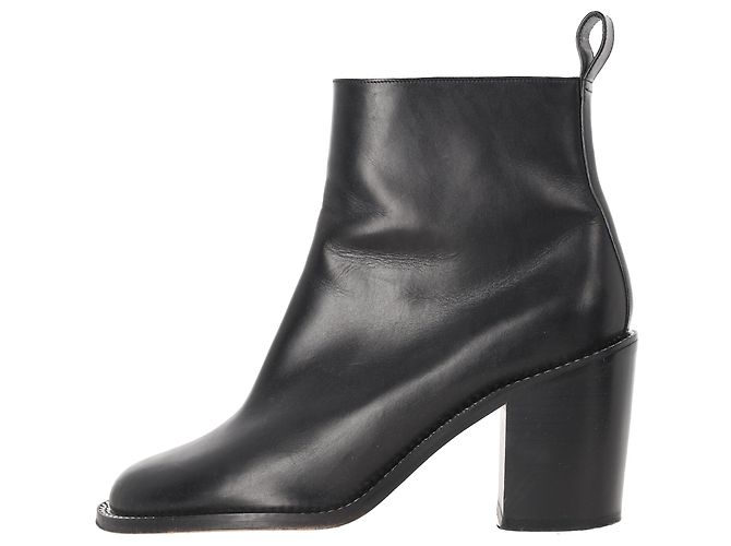 Botines de cuero negro con acento de cadena Givenchy - vista 2