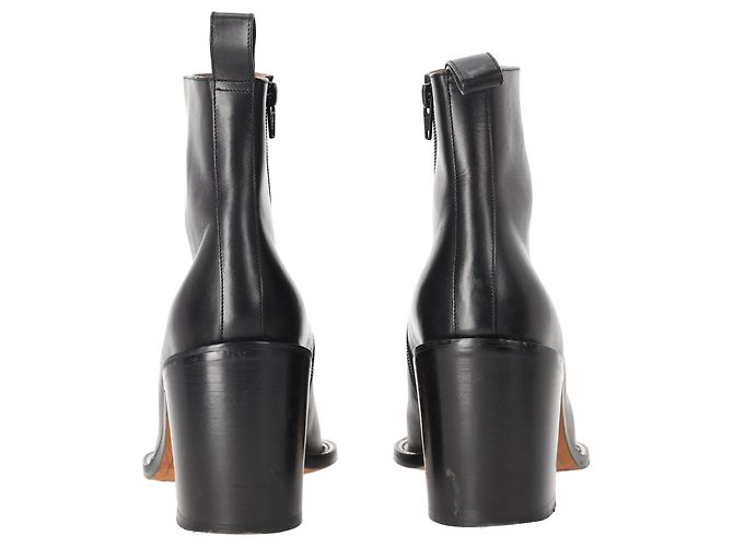 Botines de cuero negro con acento de cadena Givenchy - vista 3