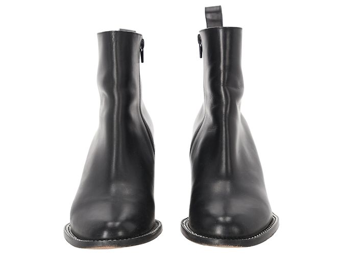 Botines de cuero negro con acento de cadena Givenchy - vista 4