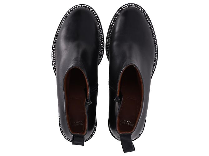 Botines de cuero negro con acento de cadena Givenchy - vista 6